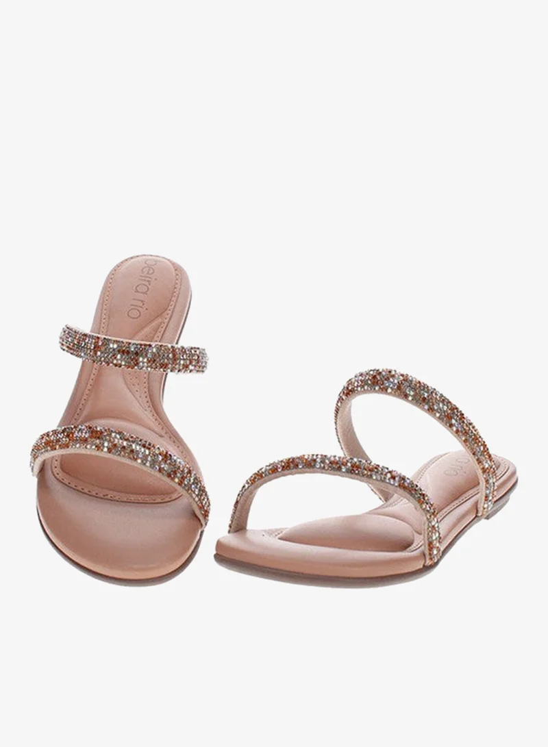 Beira Rio Cream Flat Sandals for Women – Stylish Ladies Flat Sandals & Comfortable Flat Slippers for Women | Best Price UAE