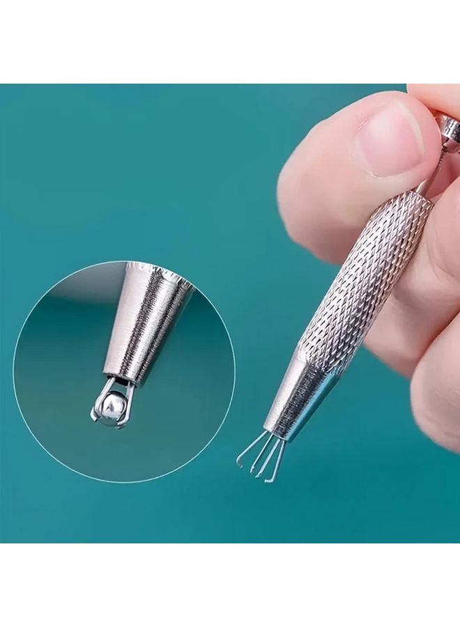 Heavy Duty Silvery 4 Prong Jewelry Tweezers Non Slip Grip For Gemstones And Crafts - Image 1