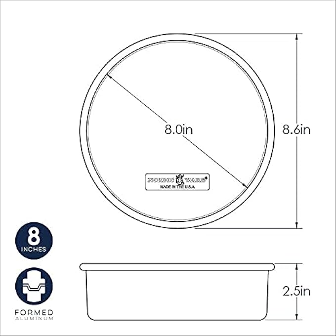 46850 Aluminium Naturals Nonstick 8 Round Layer Cake Pan 8 Inch Metallic - Image 3