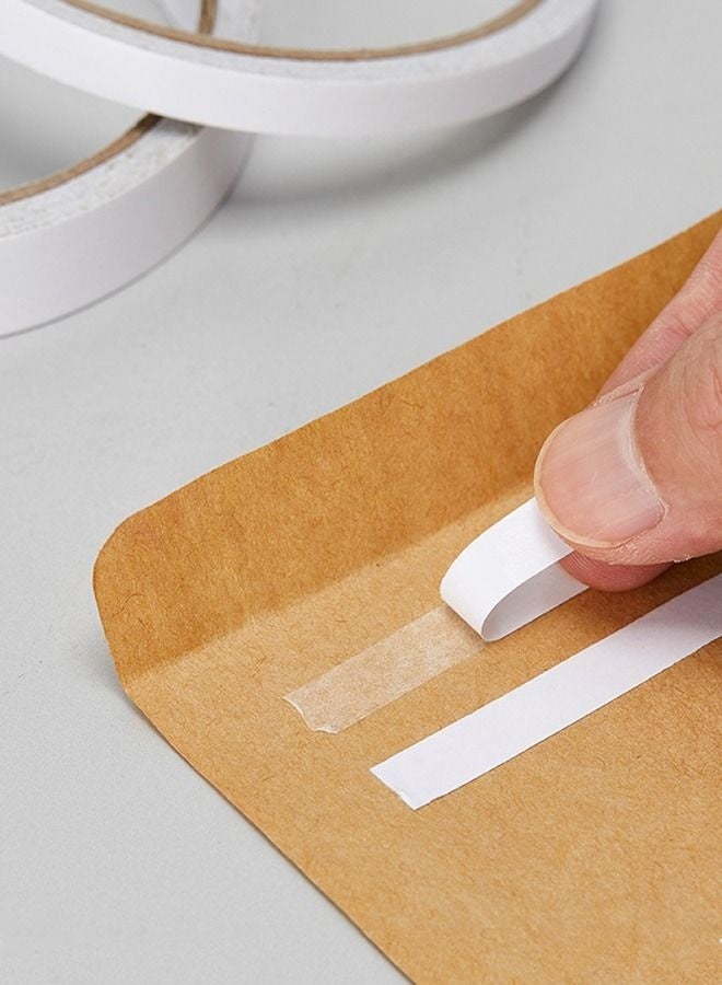 5-Pack Strong Double Sided Tape, High Adhesion Cotton Paper Tape for Crafts, Office, Packaging & DIY Projects 1CM*10M Each Roll - Image 3