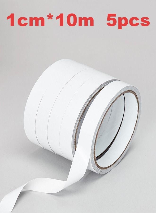 5-Pack Strong Double Sided Tape, High Adhesion Cotton Paper Tape for Crafts, Office, Packaging & DIY Projects 1CM*10M Each Roll - Image 1
