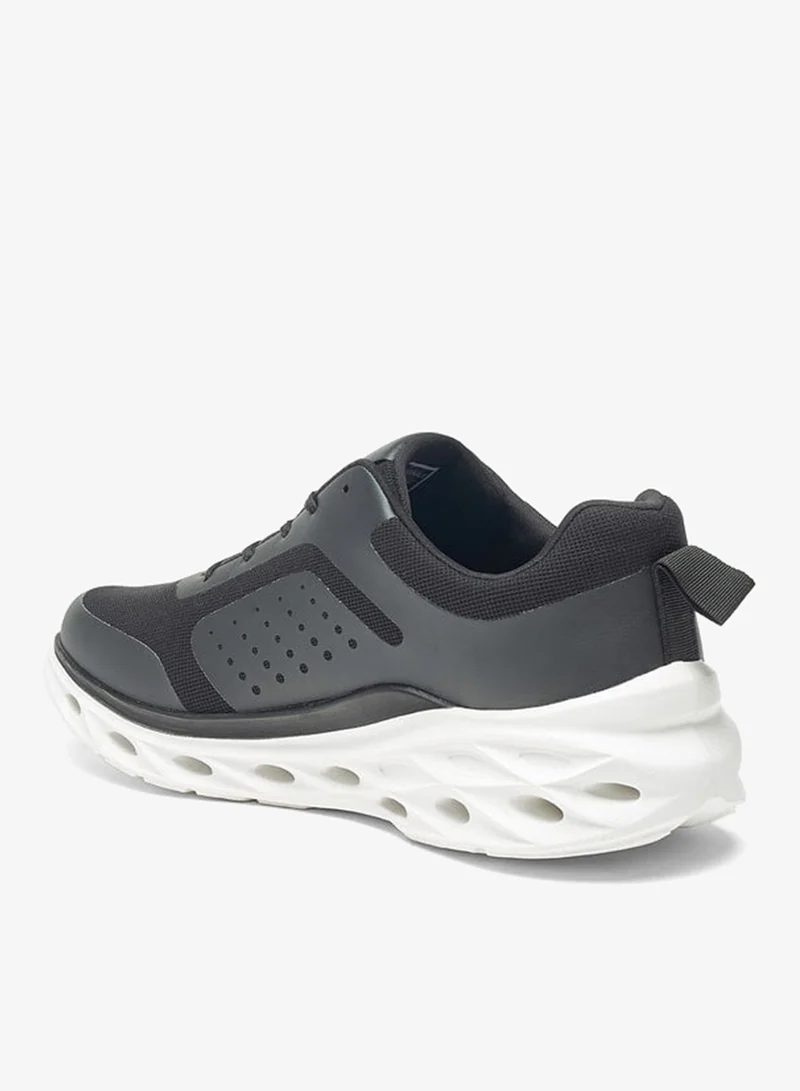 لي كوبر Men's Textured Sneakers with Lace-Up Closure