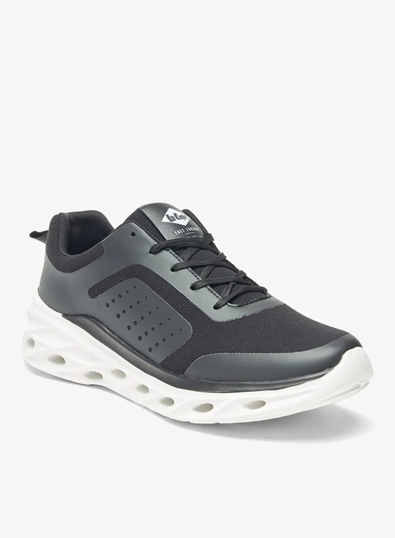 لي كوبر Men's Textured Sneakers with Lace-Up Closure