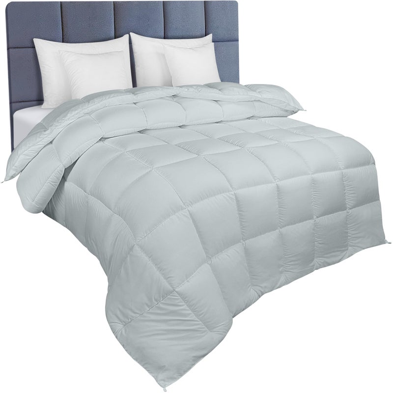 Utopia Bedding Duvet Double105 Tog coverless Duvet with Corner Tabs Box Stitched Quilt Double Light Grey