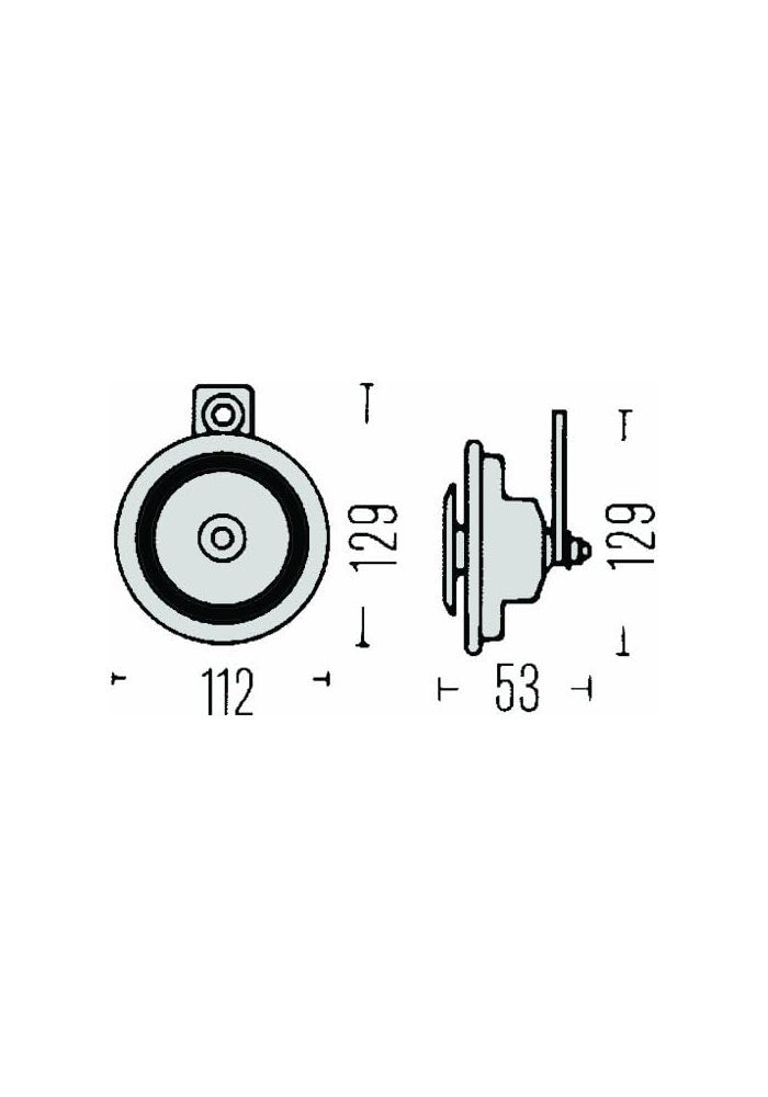 HELLA بوق قرص منخفض النغمة HELLA 002768382 24V مع حامل - 335 هرتز، 105-118 ديسيبل - Image 2