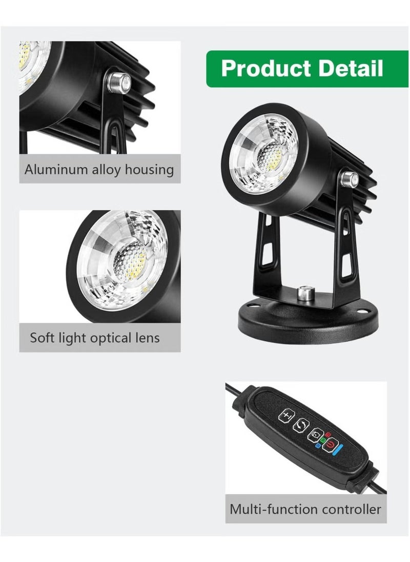 Ailily - LED Spot Lights Indoor Uplighting - 3W USB Powered Floor Spot Lights Uplights Indoor Accent Light for Plants with 3 Color Lighting Modes & Auto On/Off Timer Function(3h,6h,9h), (Black) - Image 1