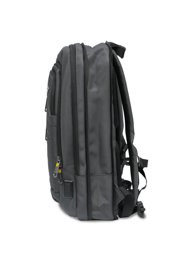 President Premium Laptop Backpack with USB & Type-C Charging Ports – Water Resistant, Durable Travel & Office Bag Model-6117 (Grey) - Image 2