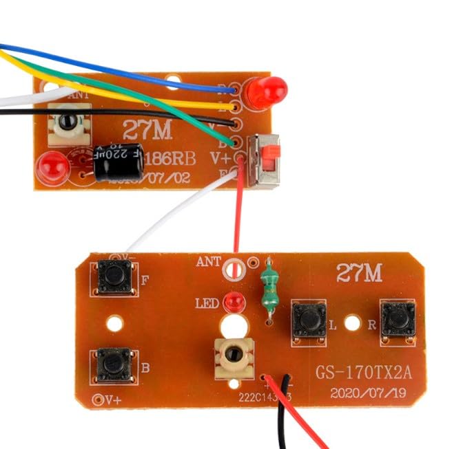 Jowxsx 2Pcs 27mhz FourWay Remote Control Board TwoWay RC Transmitter and Receiver Toy Car Robot Model Accessories for DIY Toys Projects - Image 3
