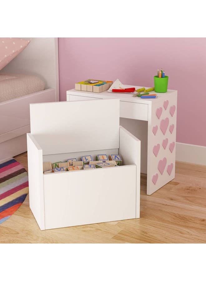 ريترو مكتب بكرسي 50 سم – أبيض×زهري - Image 2