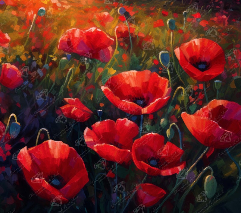 DIAMOND ART CLUB Poppy Field Diamond Painting Kit Fun DIY Crafts for Adults Round Diamond Art Canvas 10 x 9 259 cm x 228 cm - Image 2