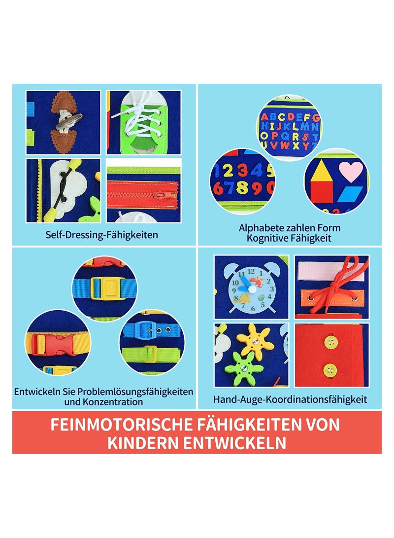 Busy Board Montessori Toys 20 in 1 Toddlers Sensory Gifts 2 3 4 Year Old Boys Girls for Fine Motor Skills Learn to Dress Early Educational - Image 5