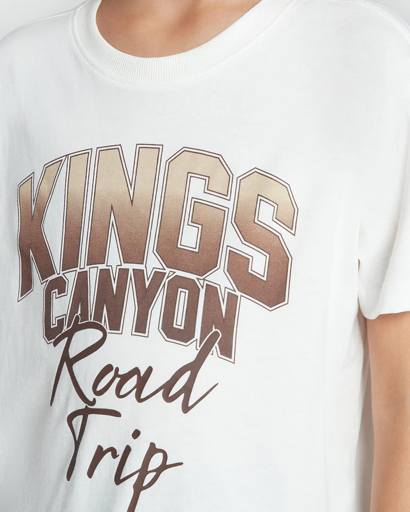 Ovs Modern Fit Tee For Boys In Blanc De Blanc
