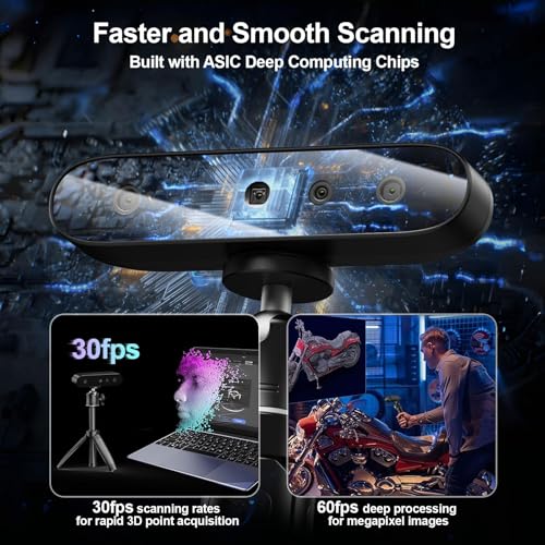 CREALITY FALCON Creality CR-Ferret SE 3D Scanner for 3D Printing, Anti-Shake, 0.1Mm Precision, 30FPS Scanning Speed, Full-Color, Upgraded Desktop 3D Scanner for Body Hair Black Metal Non-Reflective Objects - Image 3