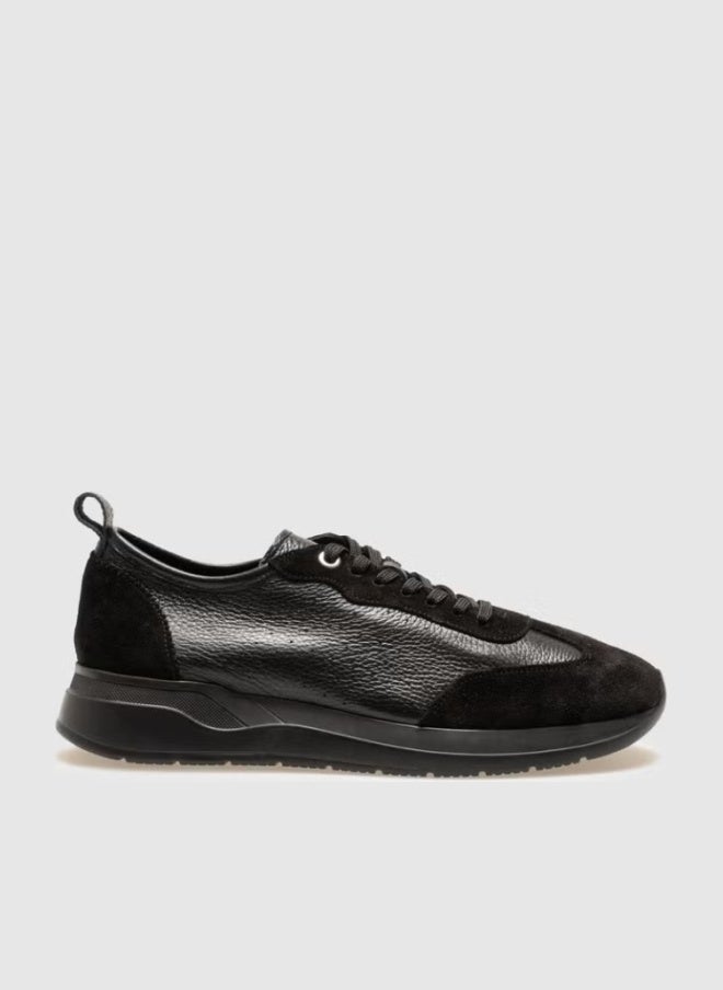 Cabani Black Suede Lace-up Men's Sports Shoes - Image 1