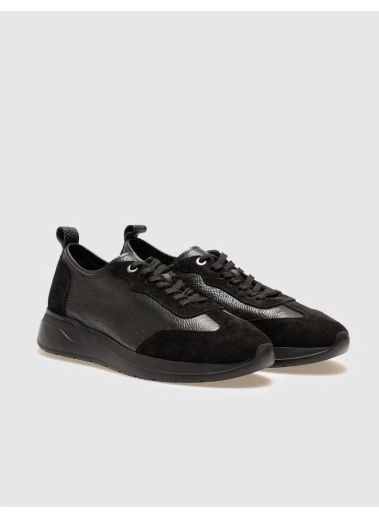 Cabani Black Suede Lace-up Men's Sports Shoes - Image 2