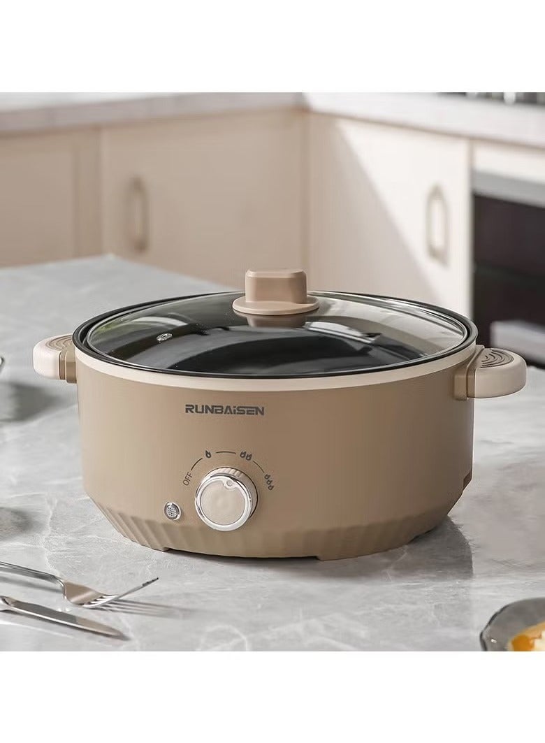 Electric Hot Pot 3 L and 4.6L Non-Stick Electric Cooker, 3 Levels Fires Adjustable Electric Skillet, Frying Pan, Shabu Shabu, Electric Pot for Noodles, Egg, Sterak, Sauté, Dorm Office Family - Image 1