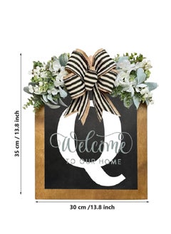 Y&D Welcome Sign Creative Bowknot Letter Wreath In Front Of The Door Outdoor Decoration Props For The Courtyard 35x40CM  - Image 2