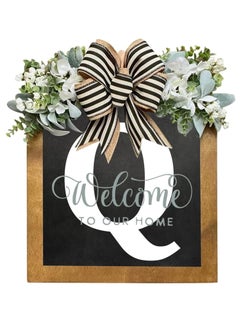 Y&D Welcome Sign Creative Bowknot Letter Wreath In Front Of The Door Outdoor Decoration Props For The Courtyard 35x40CM  - Image 1