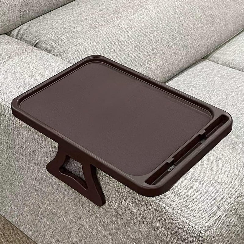 Xchouxer Sofa Armrest Clip Table, TV Snack Tray, Handy Remote Controls/Drinks/Phone Holder (Cherry) - Image 1