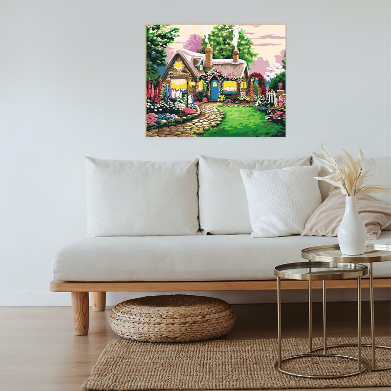 16 x 20 Inch DIY Oil Painting on Canvas Paint by Number Kit Fairy Tale House Pattern for Adults Kids Beginner Craft Home Wall Decor Gift Frameless - Image 4
