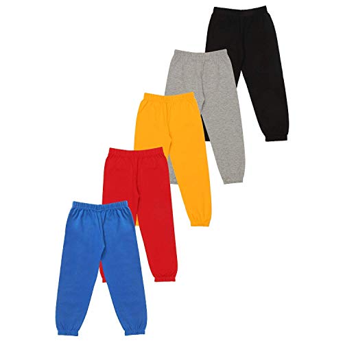 KYDA KIDS® Boys 100% Pure Cotton Loose Fit Track Pants | Elastic Waist Soft Breathable Summer Wear | Comfortable Casual Kids Trousers (Pack of 5) - Image 2