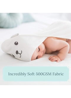 oldlaiben Hooded Baby Towels For Newborn & Toddler - Super Soft Baby Bath Towels With Hood, Hhighly Absorbent Coral Fleece Hooded Bath Towel For Boys, Girls, Newborn Essentials(Orange Bear)  - Image 3