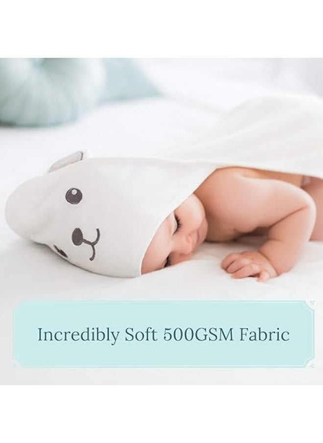 oldlaiben Hooded Baby Towels For Newborn & Toddler - Super Soft Baby Bath Towels With Hood, Hhighly Absorbent Coral Fleece Hooded Bath Towel For Boys, Girls, Newborn Essentials(Orange Bear)  - Image 3