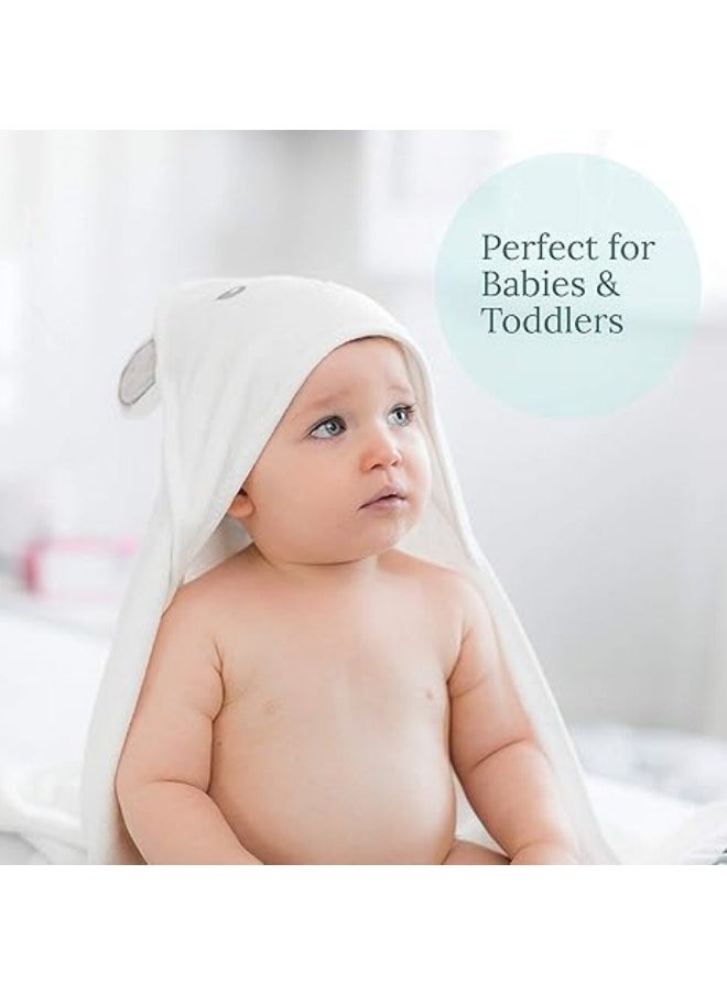 oldlaiben Hooded Baby Towels For Newborn & Toddler - Super Soft Baby Bath Towels With Hood, Hhighly Absorbent Coral Fleece Hooded Bath Towel For Boys, Girls, Newborn Essentials(Orange Bear)  - Image 2