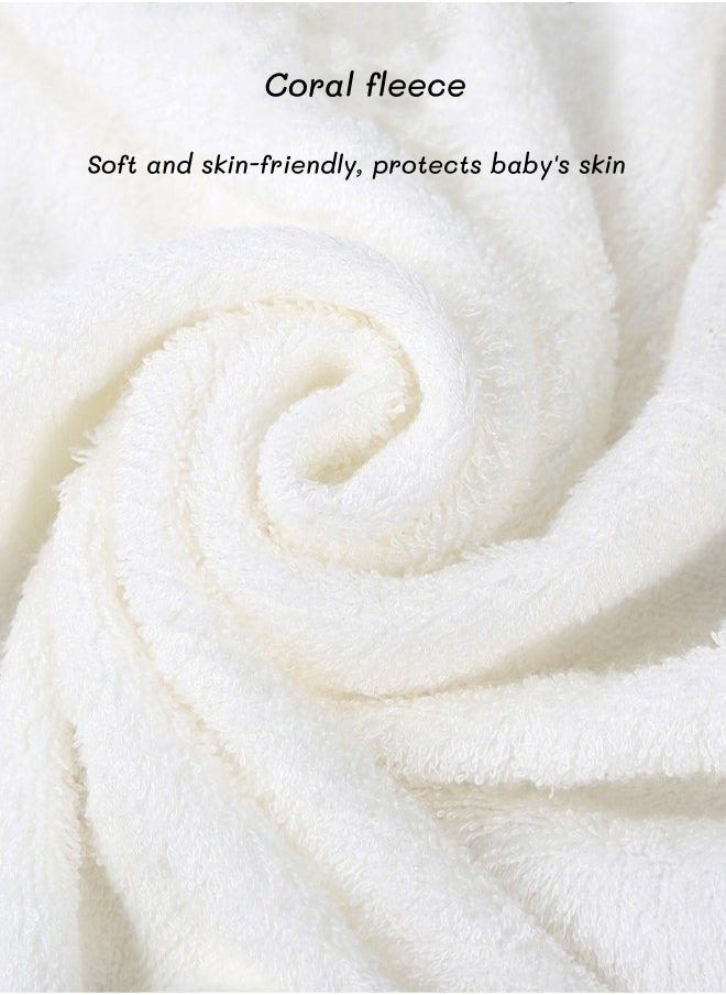 oldlaiben Hooded Baby Towels For Newborn & Toddler - Super Soft Baby Bath Towels With Hood, Hhighly Absorbent Coral Fleece Hooded Bath Towel For Boys, Girls, Newborn Essentials(Orange Bear)  - Image 4
