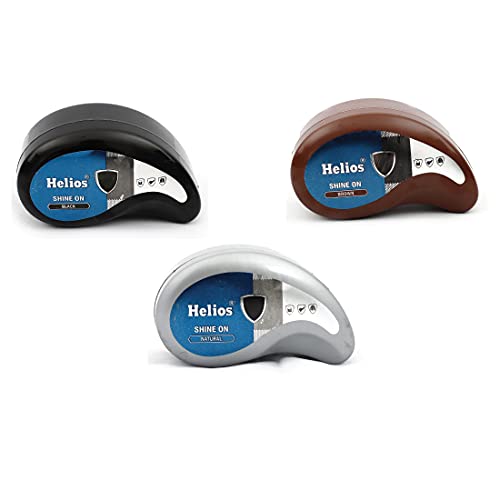 Helios Shoe Polish Pack of 3 | Natural, Black & Brown Shoe Shine | Leather Shoe Polish for All Types of Leather | Shoe Care & Shine Kit - Image 1