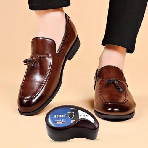 Helios Shoe Polish Pack of 3 | Natural, Black & Brown Shoe Shine | Leather Shoe Polish for All Types of Leather | Shoe Care & Shine Kit - Image 3