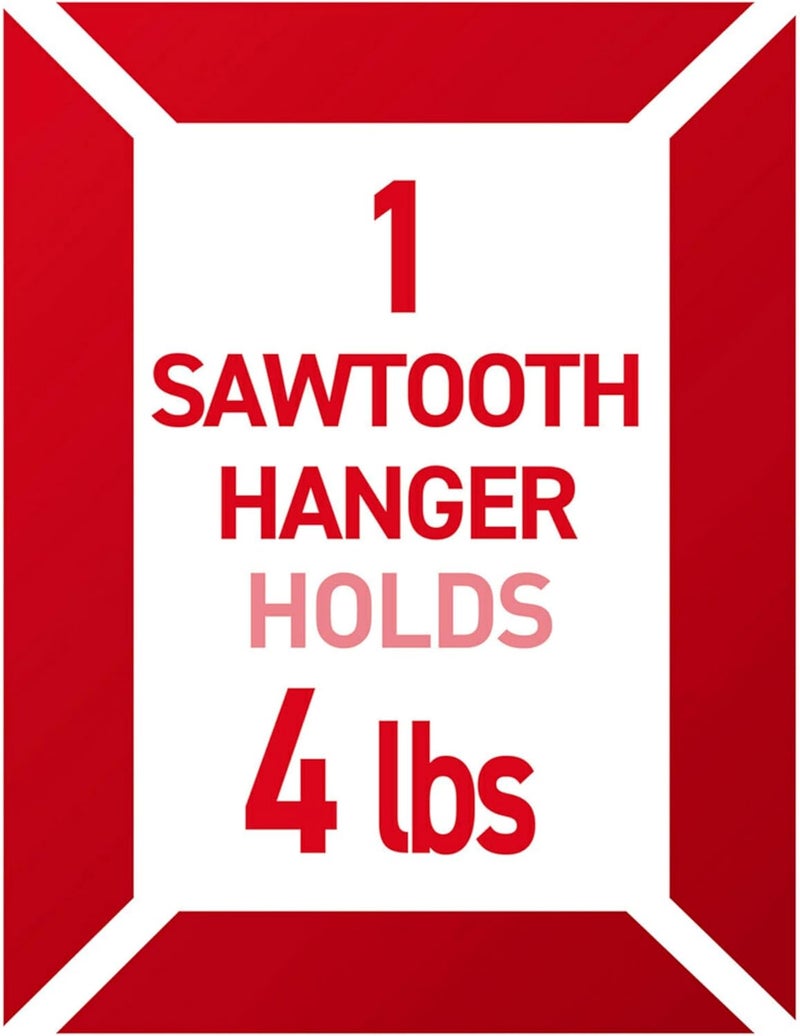 Command Sawtooth Picture Hangers, Damage Free Hanging Frame Hangers, No Tools Wall Hooks for Hanging Sawtooth Frames in Living Spaces, 4 White Picture Frame Hangers and 8 Strips - Image 3