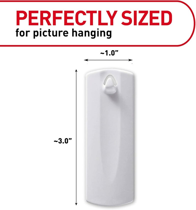 Command Sawtooth Picture Hangers, Damage Free Hanging Frame Hangers, No Tools Wall Hooks for Hanging Sawtooth Frames in Living Spaces, 4 White Picture Frame Hangers and 8 Strips - Image 2