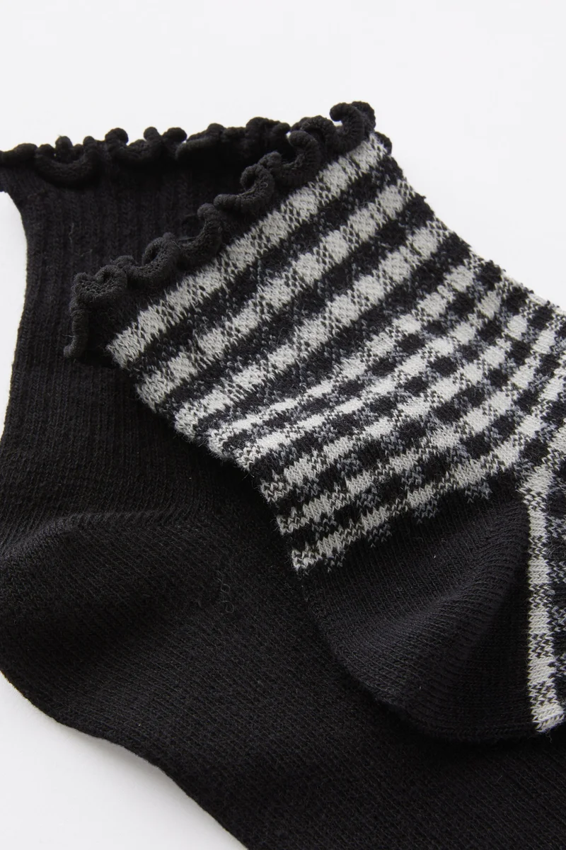 Rubi  The Perfect Pair Frill Rib Ankle 2Pk for Women | Best Price UAE