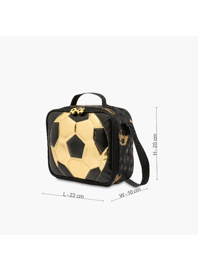 LIFESTYLE Soccer Print Lunch Bag for Kids - Image 2
