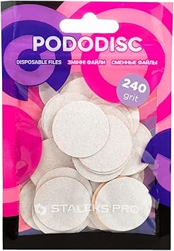 Staleks Pododisc Pro L 240 Grit Nail File 50 pc White EmeryCrystal NAIL_FILE - Image 1