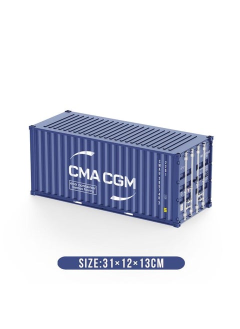 Zhongchen 1:20 Container Model Ornaments Simulation Container Storage Box Enterprise Gifts A Printed Logo-Color:Cma Cgm Model-Specifications:Large Ornament 31.0×12.0×13.0cm