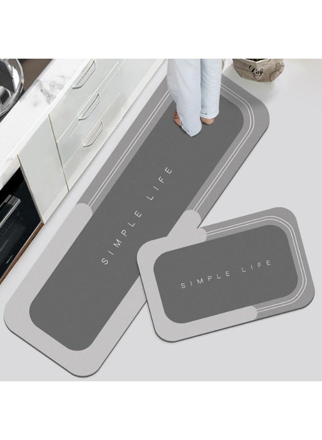 Soft Rectangular Non-Slip Floor Mat Set – 2-Piece Bathroom, Kitchen & Bedroom Rug – Machine Washable, High-Quality Multi-Purpose Mat Multicolour - Image 1