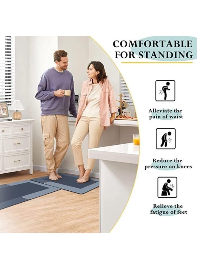 Soft Rectangular Non-Slip Floor Mat Set – 2-Piece Bathroom, Kitchen & Bedroom Rug – Machine Washable, High-Quality Multi-Purpose Mat Multicolour - Image 4