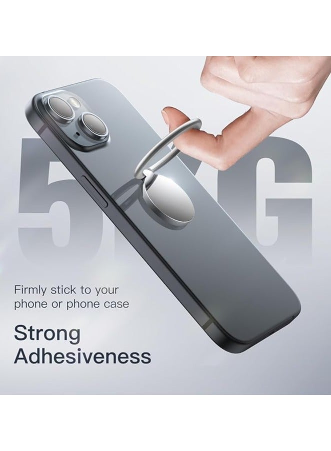 Phone Ring Holder, 360 Degree Rotation Metal Finger Grip Adjustable Cellphone Stand for Magnetic Car Mount, Compatible with iPhone, Galaxy, Pixel and More Smartphone (Silver) - Image 4