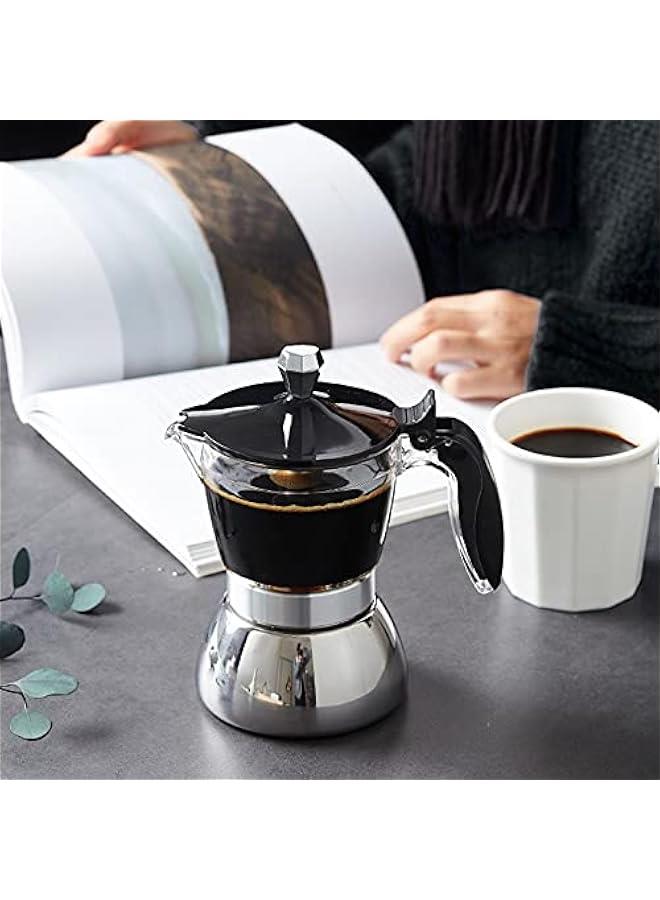 Stovetop coffee Maker coffee Pot, Percolator Coffee Pot (4 Cup) for Gas or Electric Ceramic Stovetop Camping Manual Cuban Coffee Percolator, Camping Coffee Pot for Cappuccino or Latte  - Image 2