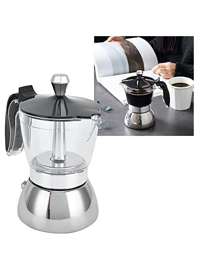 Stovetop coffee Maker coffee Pot, Percolator Coffee Pot (4 Cup) for Gas or Electric Ceramic Stovetop Camping Manual Cuban Coffee Percolator, Camping Coffee Pot for Cappuccino or Latte  - Image 4