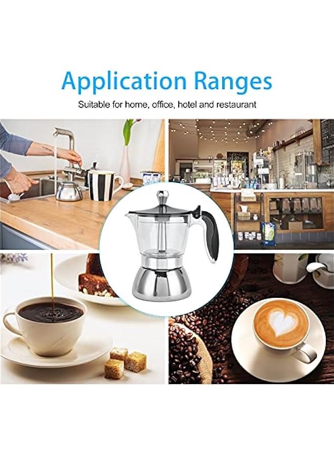 Stovetop coffee Maker coffee Pot, Percolator Coffee Pot (4 Cup) for Gas or Electric Ceramic Stovetop Camping Manual Cuban Coffee Percolator, Camping Coffee Pot for Cappuccino or Latte  - Image 5