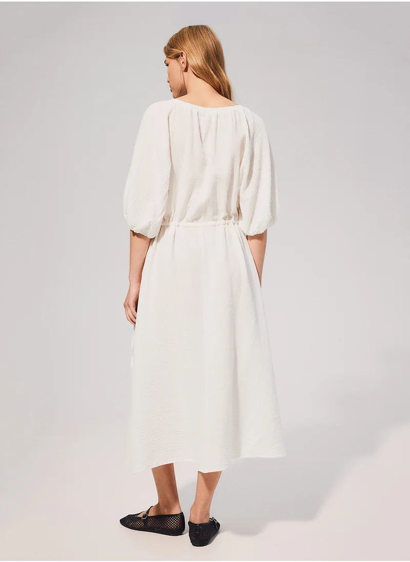 H&M Drawstring-Waist Cotton Dress