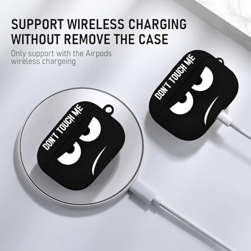 Youtec Compatible with Airpods Pro 3 Case(2025),Don't Touch Me for Airpods Pro 3rd Generation Cases Cover with Lanyard Soft Silicone Cute Shockproof Cover for Women Men,Black - Image 4