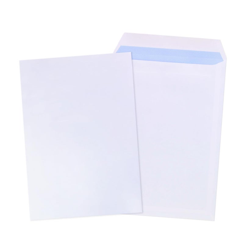 GP Globe Packaging 50 x C5 A5 White Plain Self Seal Paper Envelopes (Size: 229x164mm) - Printer Safe & Fully Opaque - Security Mailing Envelopes for Home, Office & Business Use