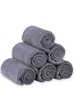 JML Microfiber Bath Towel Sets (6 Pack 27" X 55") Extra Absorbent Fast Drying Multipurpose For Swimming Fitness Sports Yoga Grey 6 Count  - Image 1