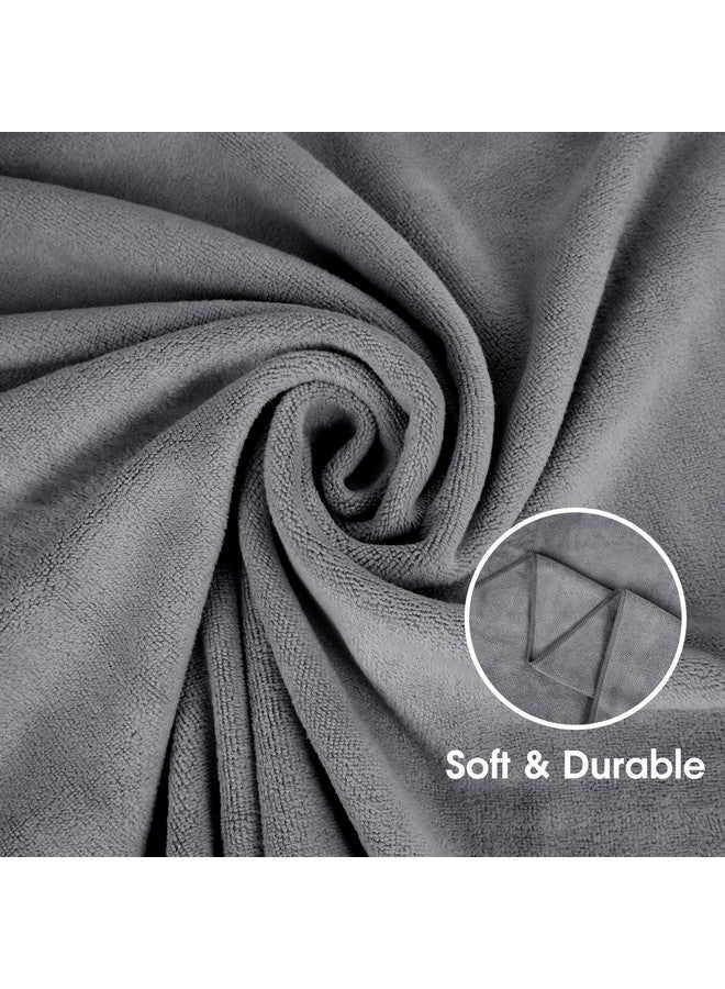 JML مجموعات مناشف حمام ميكروفايبر (6 قطع 27" × 55") ماصة للغاية سريعة الجفاف متعددة الاستخدامات للسباحة واللياقة البدنية والرياضة واليوغا رمادي 6 عد - Image 4