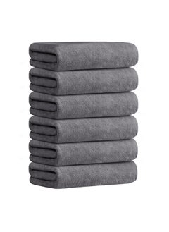 JML Microfiber Bath Towel Sets (6 Pack 27" X 55") Extra Absorbent Fast Drying Multipurpose For Swimming Fitness Sports Yoga Grey 6 Count  - Image 3
