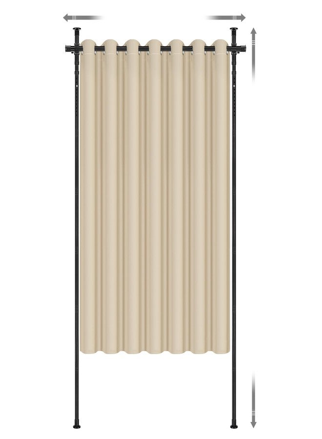 Beeplove Room Divider Curtain and Rod Set - 6 x 10.2FT Adjustable Wall Divider Rod & Soft Privacy Curtains, Portable Easy to Install Room Separations for Room Blackout - Image 1